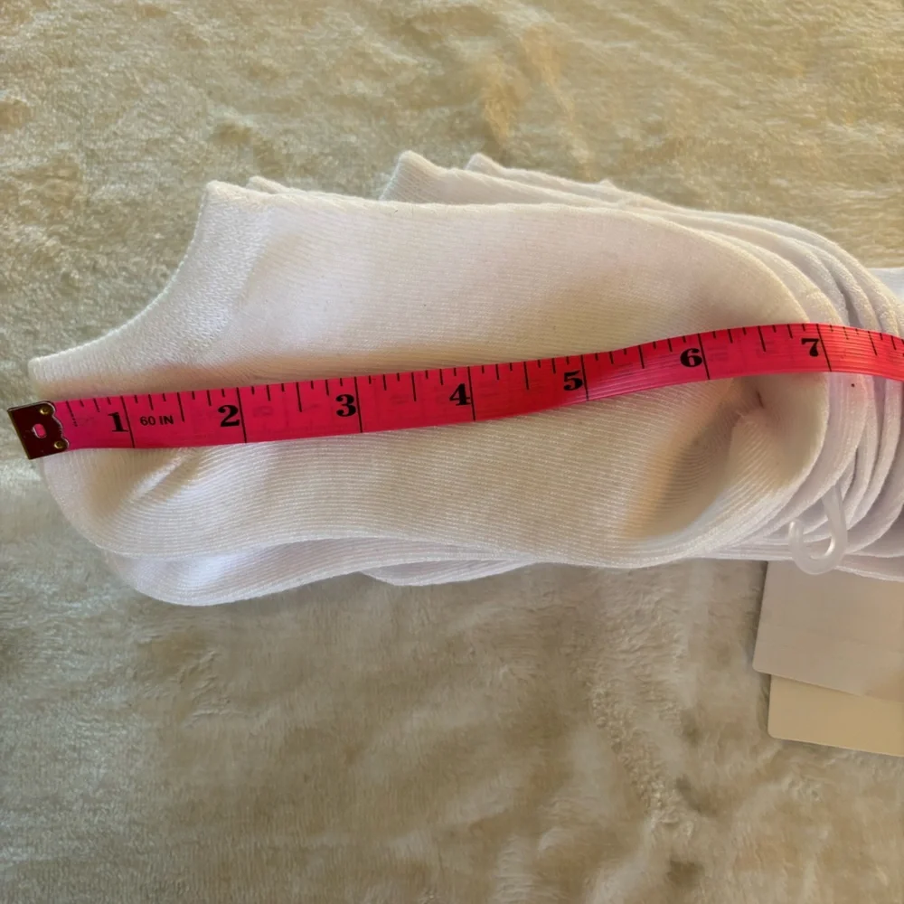 Nordstrom 6-Pack Ankle Socks White NWT Shoe Size 10-3